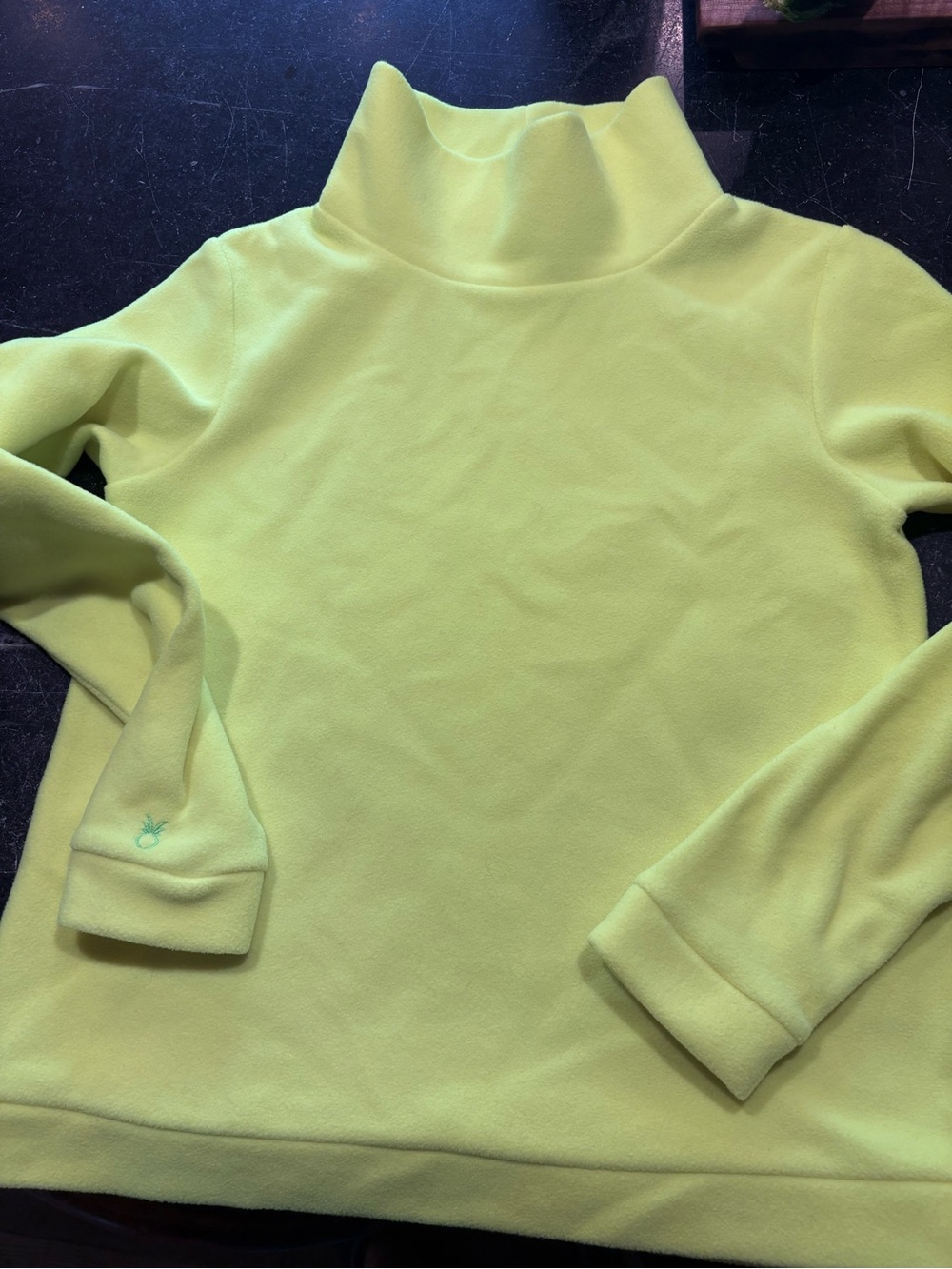Dudley Stephen’s Women’s Neon Lime Turtleneck Fleece Sweater